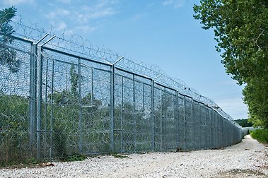 Barbed wired border fence.