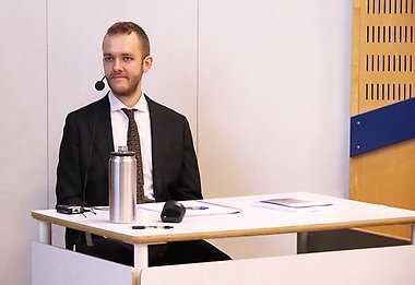 Thore Petersen at his defense.