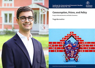 Tiago Bernardino and the cover of his thesis.
