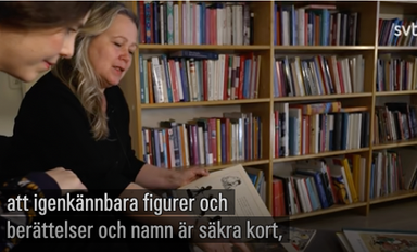 Elina Druker i intervju med SVT:s reporter Rebecca Lundberg.