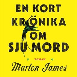 Gult bokomslag med en rödnäbbad vimpelkolibri bland titelbokstäverna..