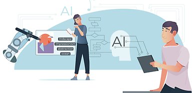 Illustration över automatisk röstöversättningsprogram