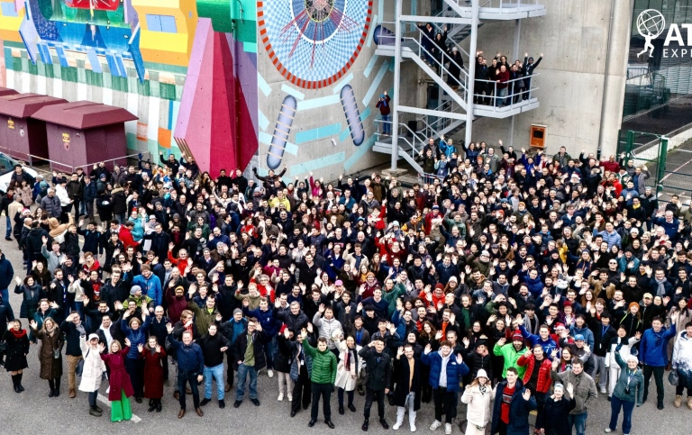 The ATLAS collaboration with some of the researchers